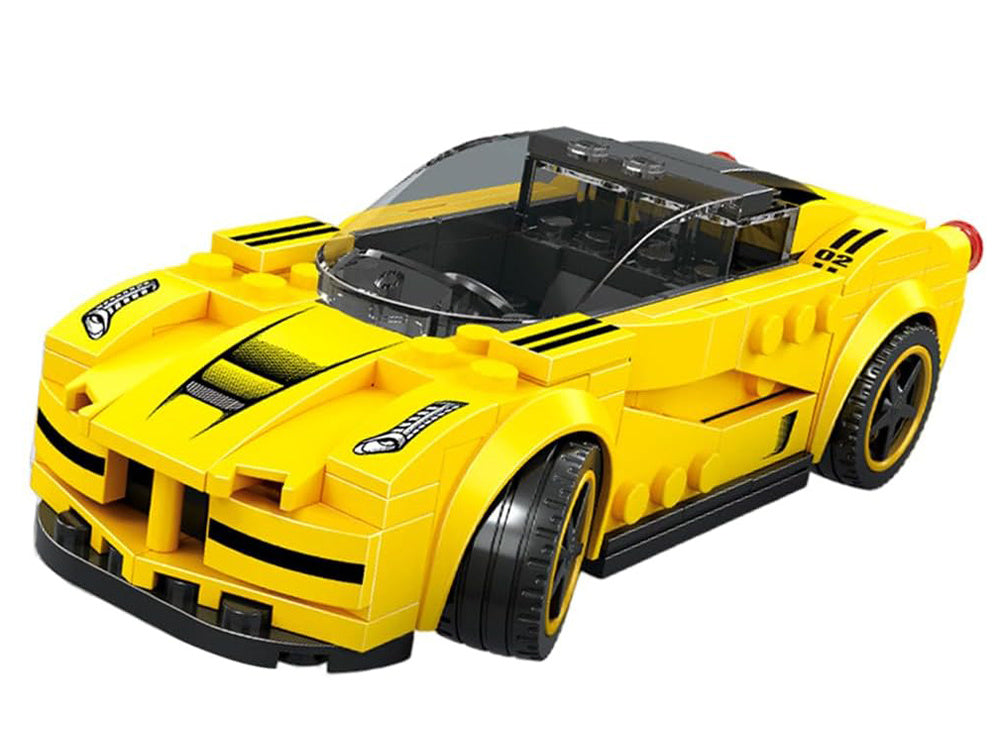 klocki techniczne sportowe auto ŻÓŁTE 143-elementy + naklejki ZA5742