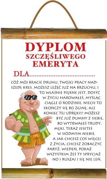 dyplom do wypisania Emeryta