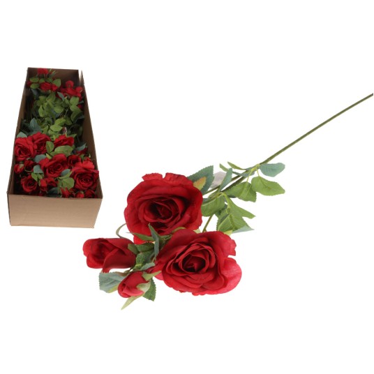 kwiaty sztuczne gałązka róża 4kwiaty. dł. 70cm KWO2554-8