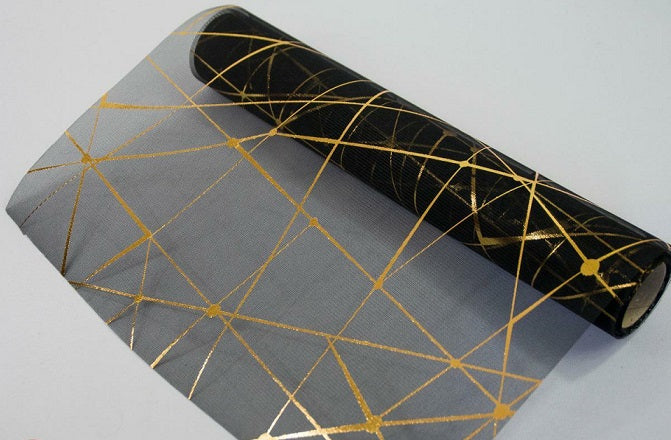 organza 36cm x 4,5m 0003 czarna