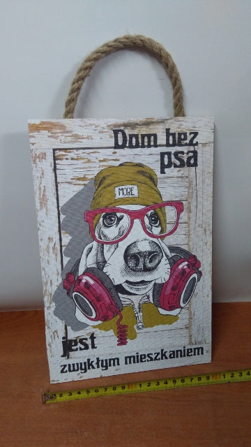 tabliczka/obraz do zawieszenia 20x30 DOM BEZ PSA
