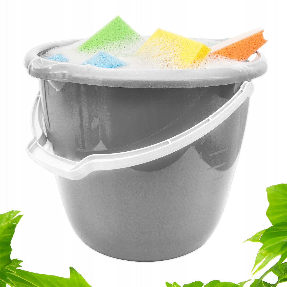 wiadro plastikowe 12l szare 4068-2