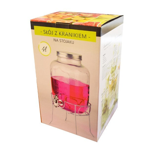 słój z kranikiem 4l na stojaku