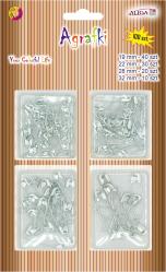 agrafki srebrne op.100 szt.mix wielkości AGR-3103