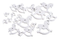 Drewniane wykrawanki - koniki na biegunach białe mix - 2,5cm - 7cm,  18szt    129CAN7827W