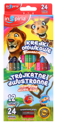 kredki 12szt TRÓJKĄTNE DWUSTRONNE INSPIRIA 3236
