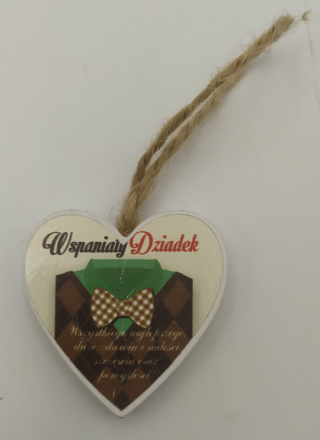 serce wiszące 4cm DZIADEK