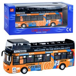 metalowy AUTOBUS piętrus otwierane drzwi | ZA2094 ZO