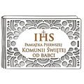 pudełko na pieniądze banknotówka KOMUNIA – od BABCI – Ażur 3302A-KOM3B-B