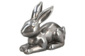 figurka 2szt  ceramiczna królik siedzący 15,5x7,5x12,5cm srebrny