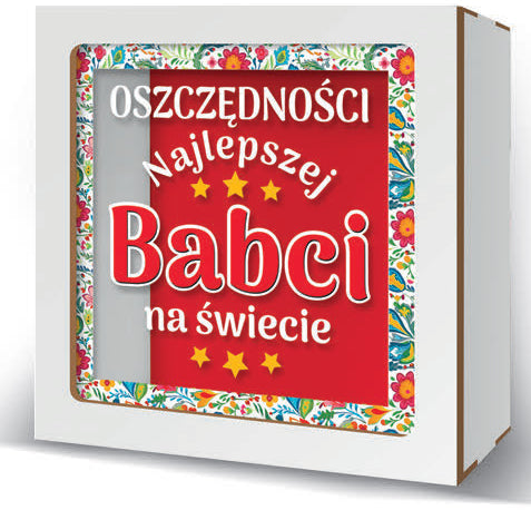 skarbonka 17,5 x 17,5cm Najlepsza Babcia na świecie
