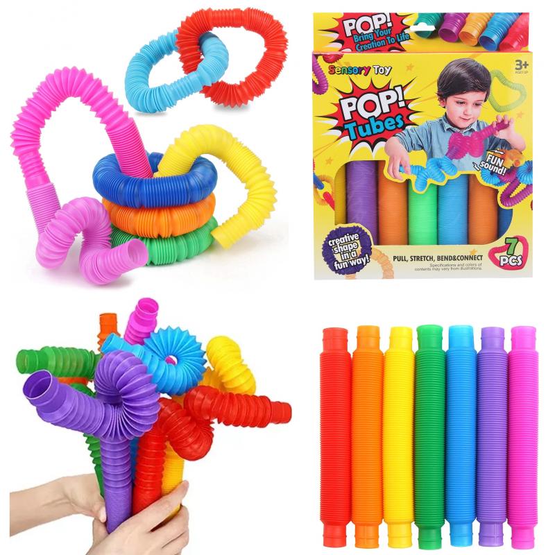 rurki sensoryczne kolorowe 7szt A-0490