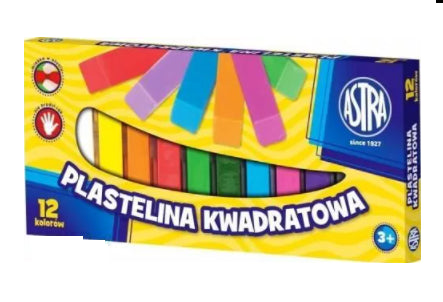 plastelina 12szt. kwadratowa ASTRA | 0538