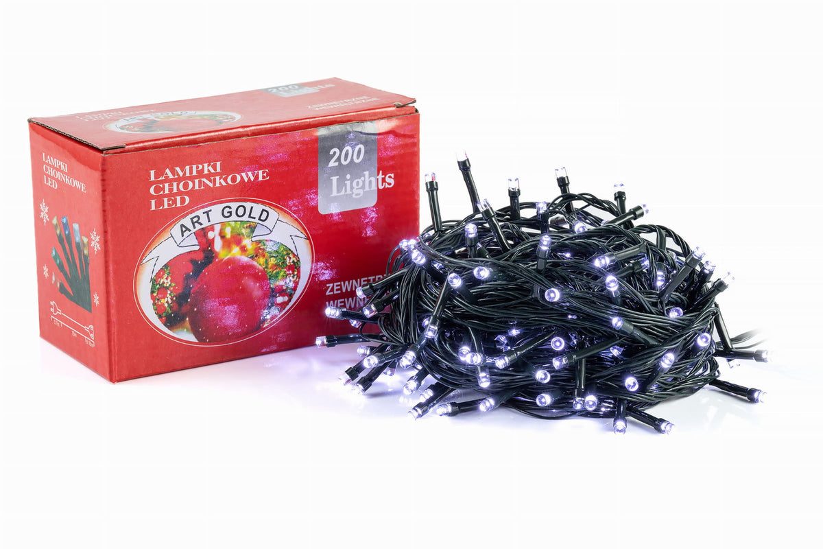 lampki choinkowe 200 LED białe zimne L-159B