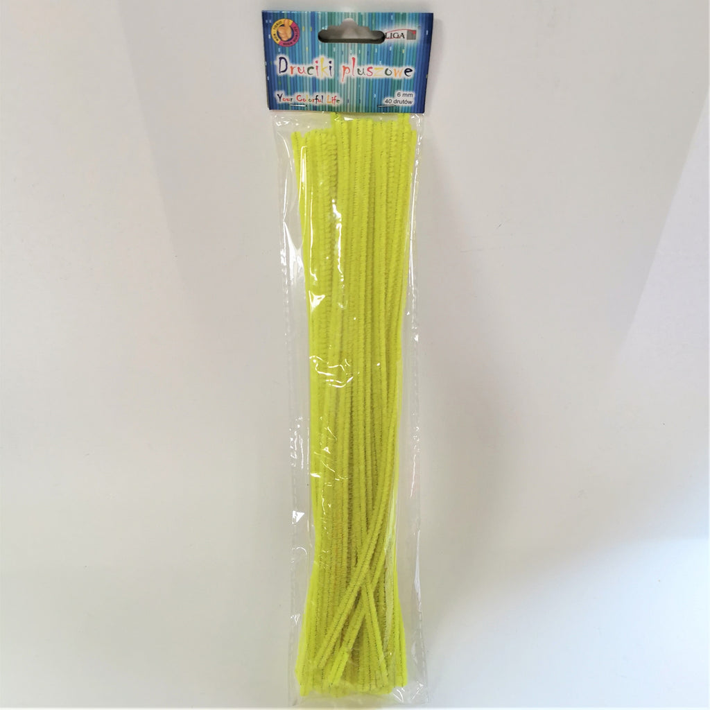 druciki pluszowe 40szt.  30cm ŻÓŁTE | DPK-05
