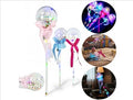 Pałeczka SERCE LED z łańcuchem i kuleczkami 37cm 10383
