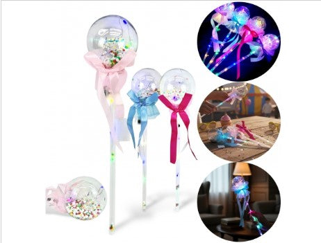Pałeczka SERCE LED z łańcuchem i kuleczkami 37cm 10383