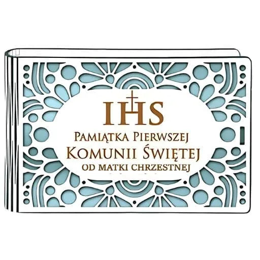 pudełko na pieniądze banknotówka KOMUNIA – od MATKI CHRZESTNEJ – Ażur 3302A-KOM3N-MC