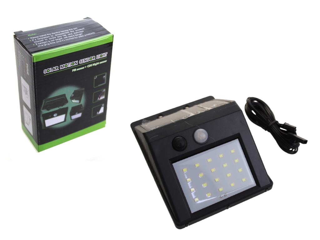 lampa 20 led solarna kinkiet z czujnikiem ruchu 13x9,5 cm S-1565
