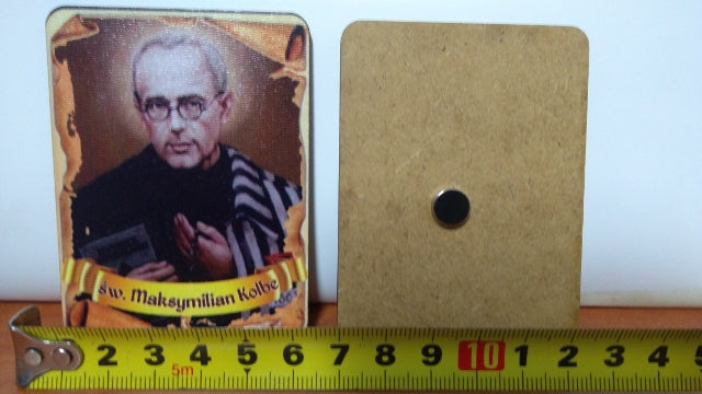 tabliczka 5szt. na magnes 6x8cm ŚW. MAKSYMILIAN KOLBE