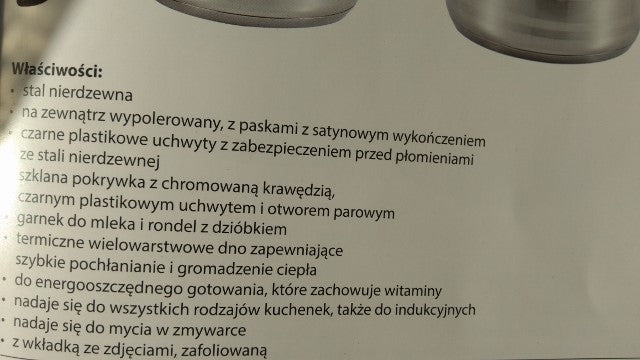 garnek nierdzewny ze szklaną pokrywką 24cm 6,1l OLIVE