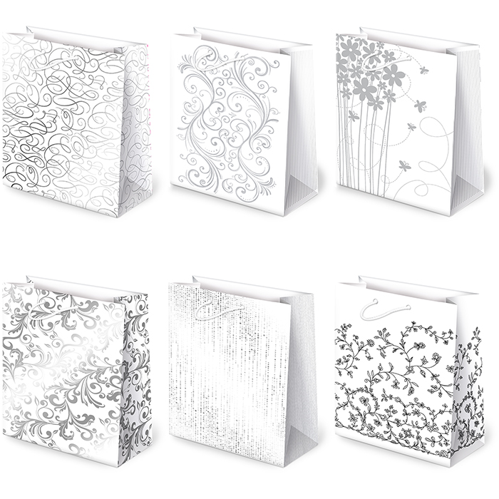 torebki ozdobne 10szt. T-2 AVANTGARDE set 29 Białe 22,5 x 31,5 x 10,8cm