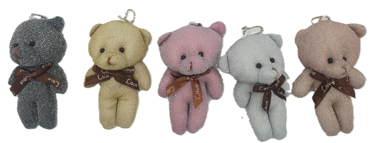 brelok maskotka miś brokat 13cm