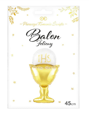 balon foliowy Kielich z hostią złoto-biały 45cm
