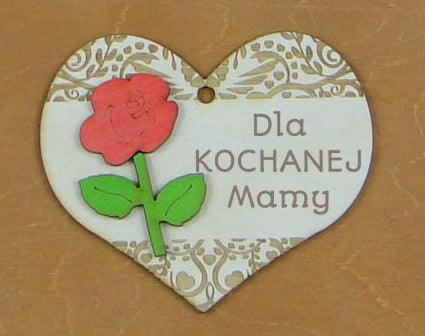 serce wiszące 11cm MAMA | P596