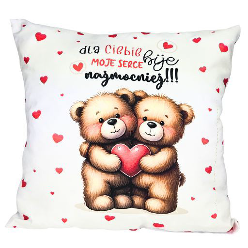poduszka 38 x 38 cm Dla Ciebie moje serce bije najmocniej - 3335WAL1