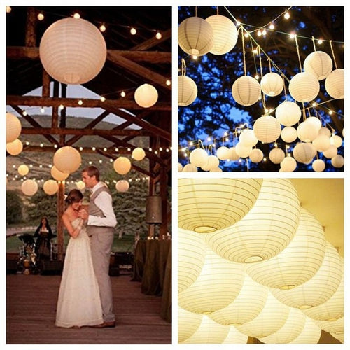 abażur papierowy lampion biały klosz ślubny impreza dekoracja kula 35 cm PID0490
