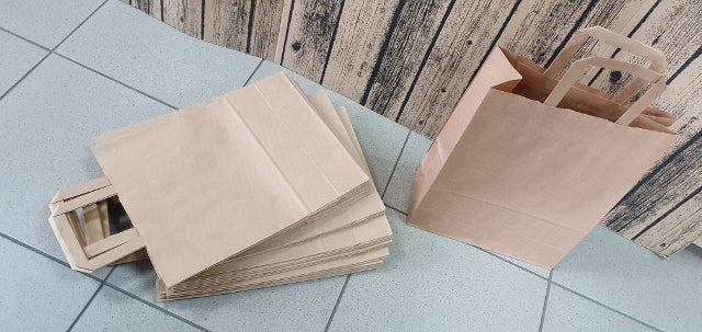 torebka papierowa z uszami SZARA  28x15x30 cm 25 szt.
