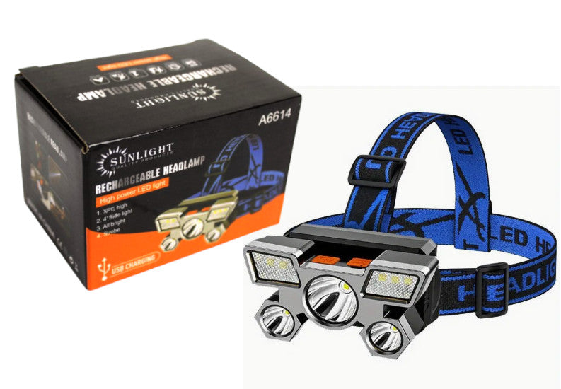 latarka czołowa 9 led na usb 8,5 x 4,5 x 5cm AE-A6614