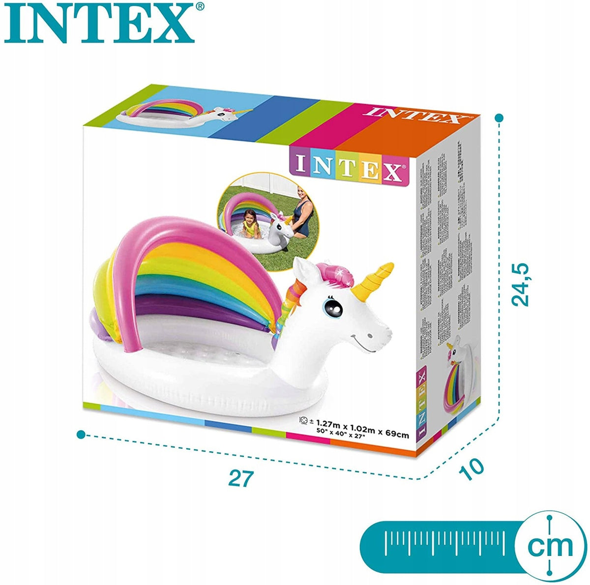 basen z daszkiem brodzik dla dzieci Intex Jednorożec | 57113