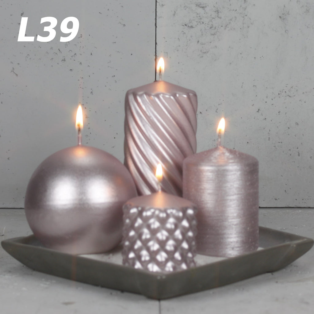 świece walec różowe 4szt. 11-7cm | L39  SET50/4