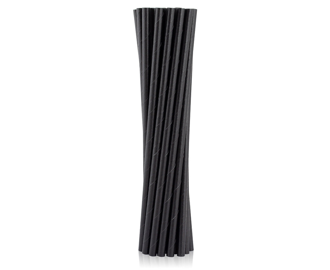 słomki papierowe 8 x 252mm czarne 200 szt. RP-CZSH
