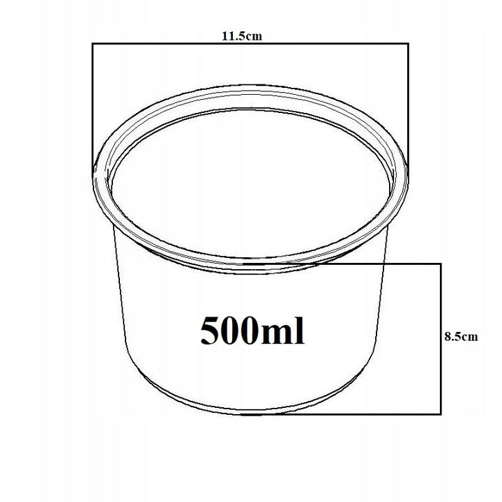pojemnik 500ml na zupę/sałatkę z wieczkiem 50szt.