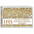 pudełko na pieniądze banknotówka KOMUNIA – od BABCI – Ażur 3302A-KOM2Z-B