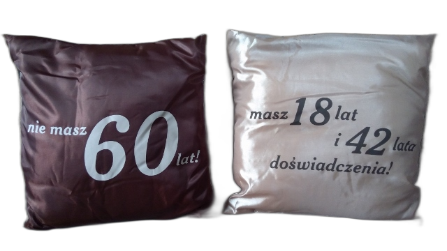 poduszka obustronna 40x40 URODZINY 60-tka