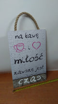 tabliczka/obraz do zawieszenia 20x30 KAWA+MIŁOŚĆ