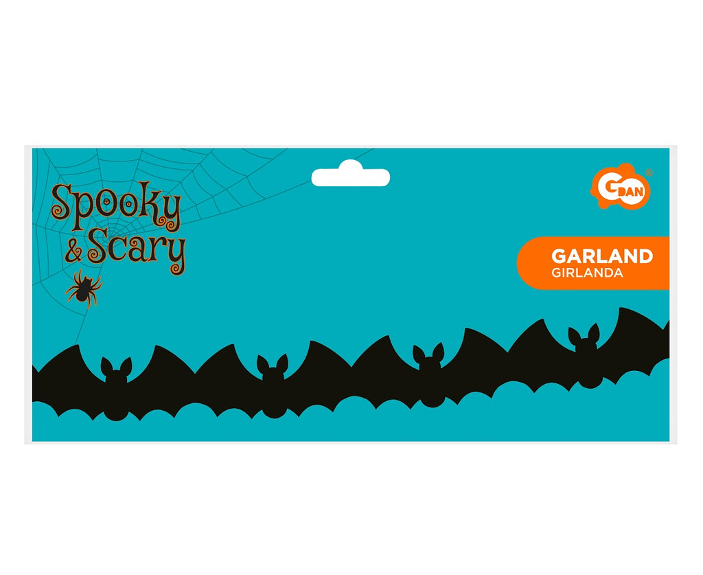 girlanda papierowa Nietoperze, czarna, 10.5 x 25 x 300 cm PF-GNIE