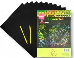 wydrapywanka tęczowa  A4 a'10 multicolor WZ-03 + 2 rylce