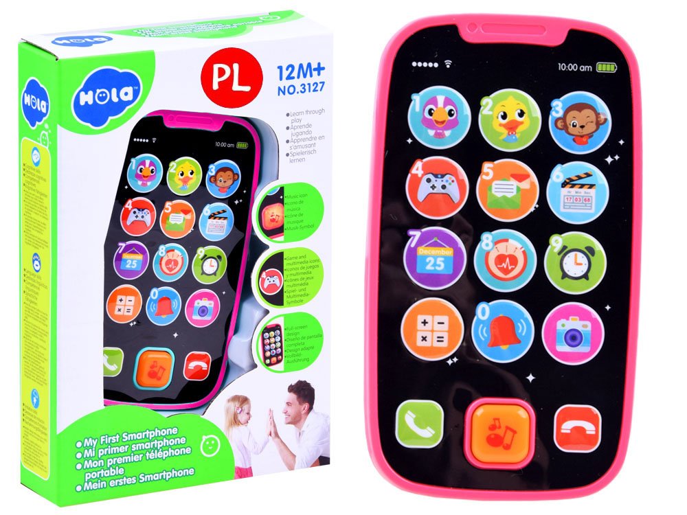 pierwszy TELEFON dla dziecka  na baterie RÓŻOWY | ZA2831