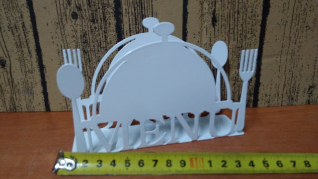 serwetnik metalowy MENU biały  SN1090