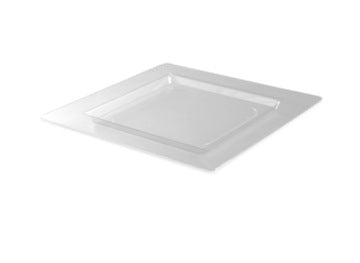 talerze plastikowe 30x30cm/ 4 sztuki transparentne 34-21