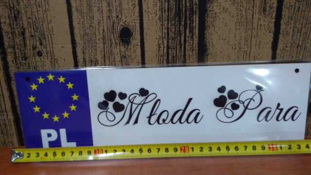 tablica rejestracyjna MŁODA PARA   35 x 10 cm.   | P1117