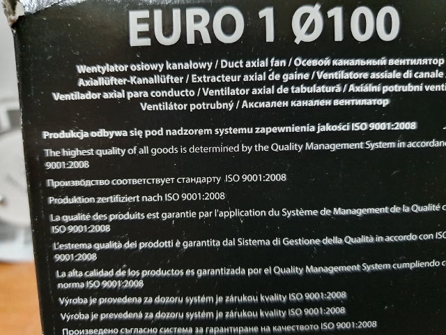 wentylator osiowy 100mm  EURO 1 007-005
