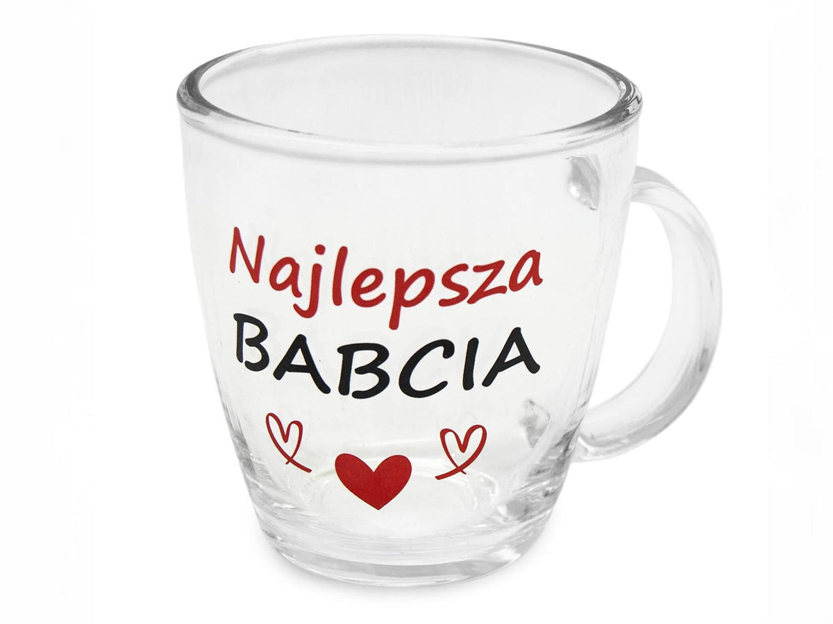 kubek szklany 390 ml Babcia wie lepiej