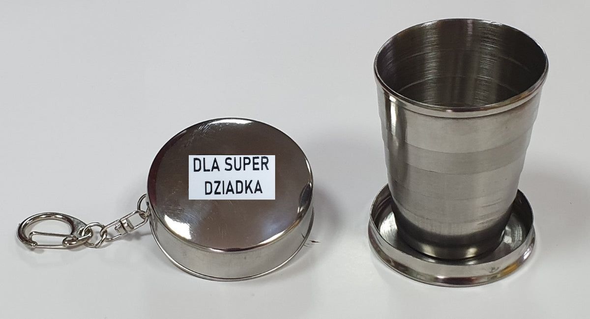 brelok kieliszek składany metalowy  DLA SUPER DZIADKA