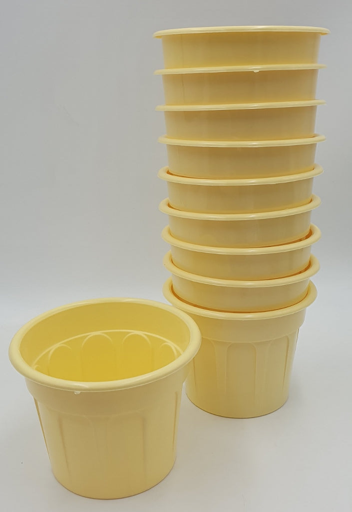 osłonka / doniczka 10szt. CARO 11cm  JASNO ŻÓŁTA
